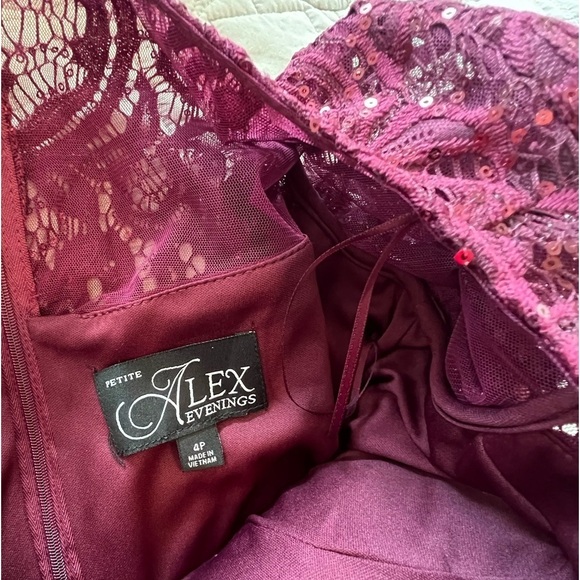 Alex Evenings Sequin Lace High-Low Cocktail Dress NWT - Picture 14 of 16